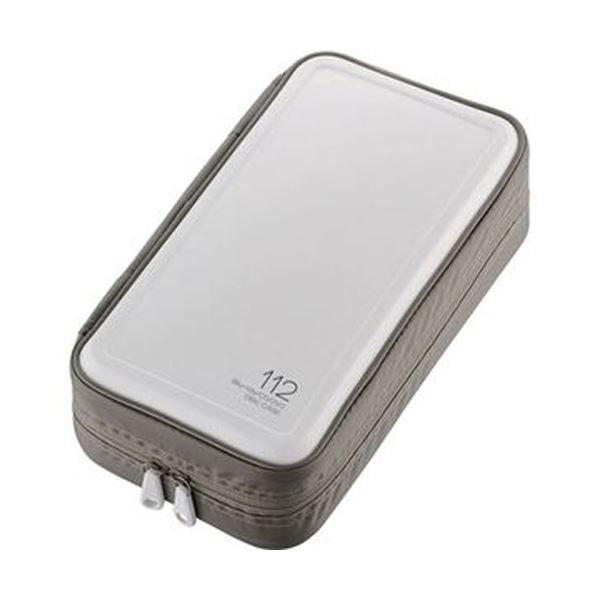 （まとめ） Blu-ray・CD・DVD対応ファスナーケース 112枚整理 収納 ホワイト CCD-HB112WH 1個【×10セット】 白 送料無料