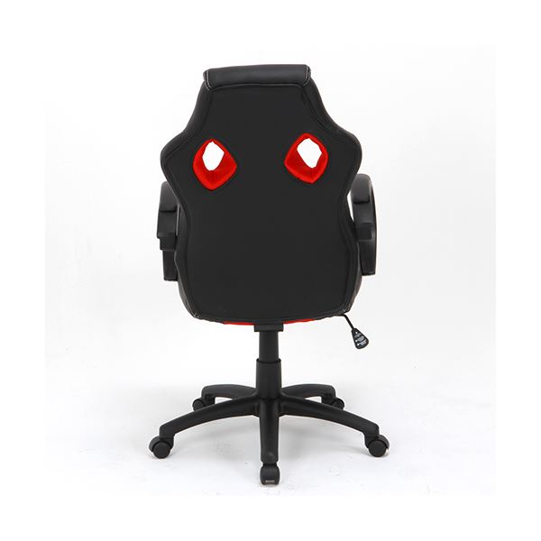 ゲーミングチェア (イス 椅子) レーシングチェア 約幅63cm レッド 合皮 フェイクレザー サーキット 肘付き リビング ダイニング 在宅ワーク テレワーク 赤