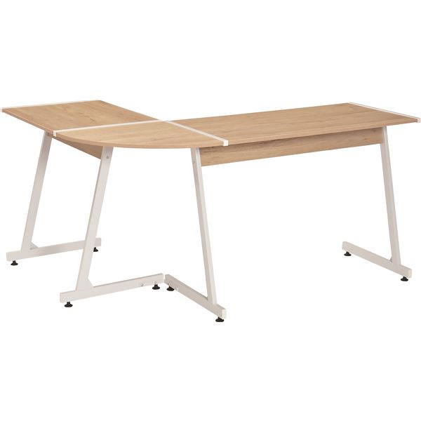 コーナーデスク 【幅147cm ナチュラル】 スチール アイアン デスク 机 df3b86016e7fbfc2c239356eb82313