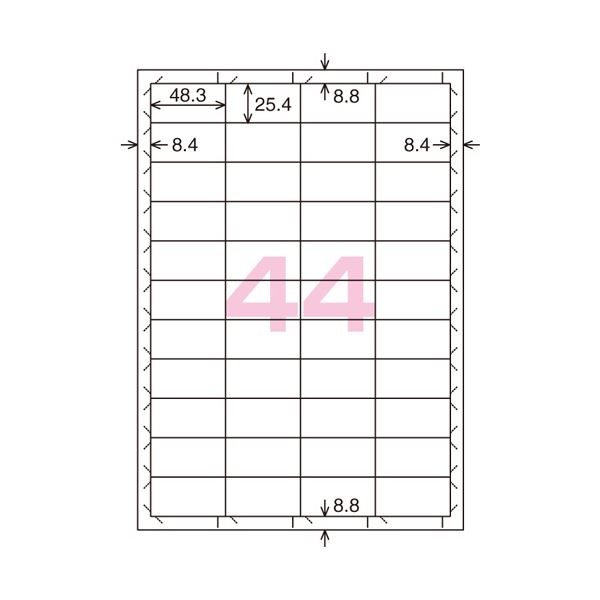 (まとめ) コクヨ 貼ってはがせるはかどりラベル(各社共通レイアウト) A4 44面 25.4×48.3mm KPC パソコン -HE1441-20N1冊(20シート) 【×10セット】 送料無料