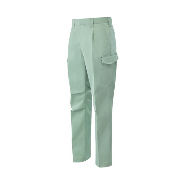 ワンタックカーゴパンツ 制電ソフトツイル アースグリーン ウエスト82cm 【×10セット】 緑