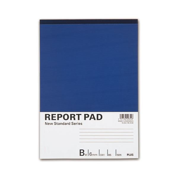 (まとめ) プラス レポートパッド B5 B罫50枚 RE-050B 1セット（10冊） 【×10セット】 送料無料の通販は