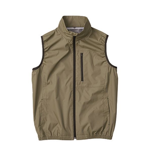 KU92140 空調服 R ポリエステル製 遮熱 タチエリ ベスト 服のみ カーキグリーン LL 緑 遮熱効果抜群 快適な空調を纏う、進化したポリエステル製タチエリベスト カーキグリーンのLLサイズ 緑 送料無料の通販は