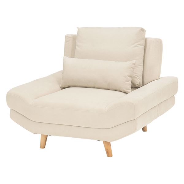 ソファー 1人掛け 約幅108×奥行96×高さ71/82cm アイボリー