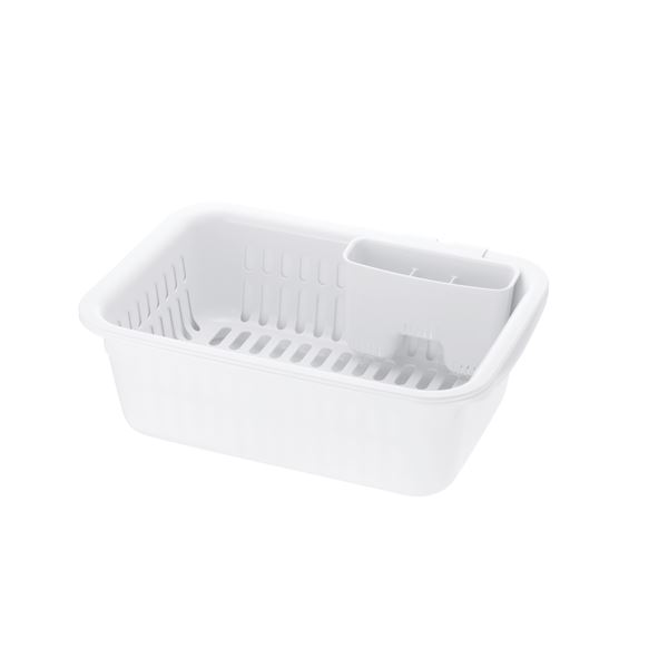 〔まとめ〕 水切りかご 約幅40cm M ホワイト 20個セット 抗菌 清潔 加工 カトラリーポケット付 シェリー 水切りラック セット 白 送料無料の通販は