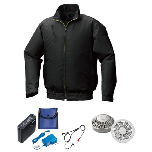 KU92010 空調服 R ポリエステル製 カジュアル FAN2200G・RD9261・LISUPER1セット ブラック L 黒 送料無料の通販は