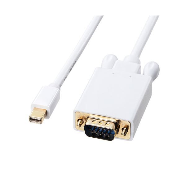 ミニDisplayPort-VGA変換ケーブル 配線 5m KC-MDPVA50 直接接続できる PCとVGAディスプレイをつなぐミニDisplayPort-VGA変換ケーブル、5mの長さで快適 送料無料