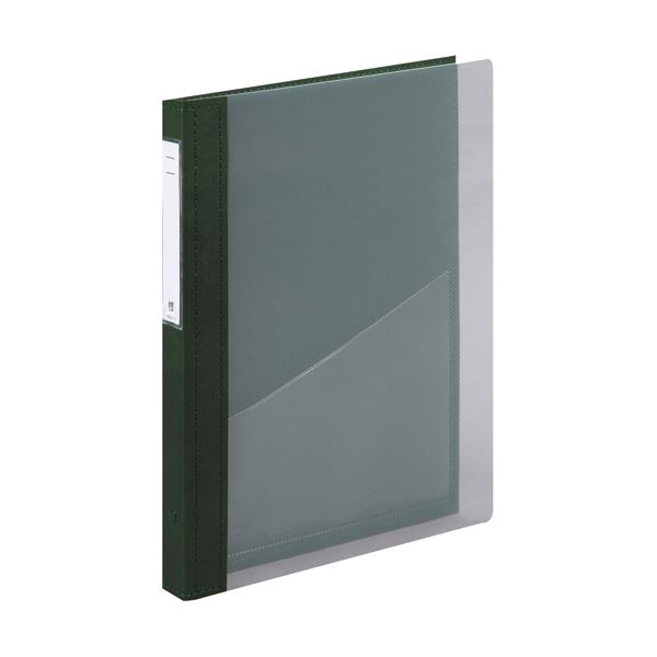 （まとめ）リヒトラブ カルテブック（クリヤー）A4タテ 4穴 背幅28mm グリーン HB417-3 1冊【×2セット】 緑 送料無料の通販は