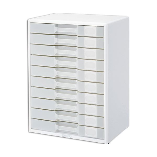 ライオン事務器 透明レターケースカド丸タイプ A4ヨコ 10段 ホワイト LA4-5510W 1台 白 送料無料の通販は