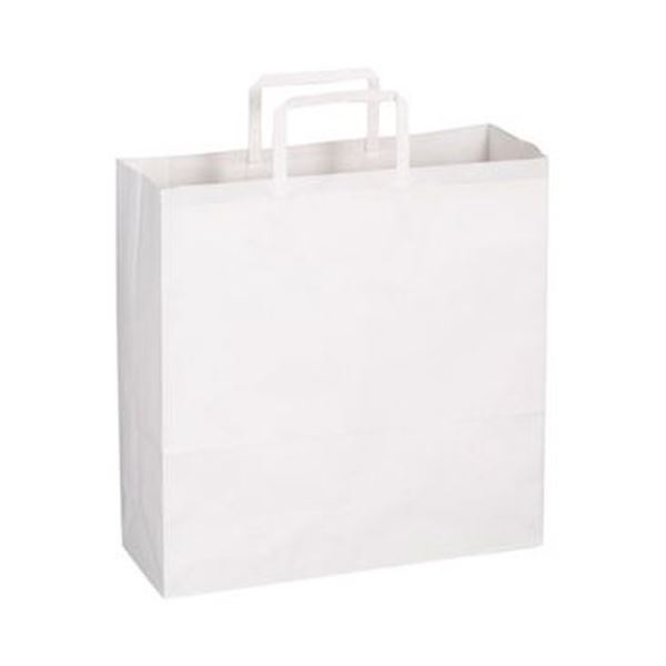 （まとめ）TANOSEE 紙手提袋 平紐 中ヨコ320×タテ320×マチ幅115mm 白無地 1パック（50枚）【×20セット】 送料無料の通販は