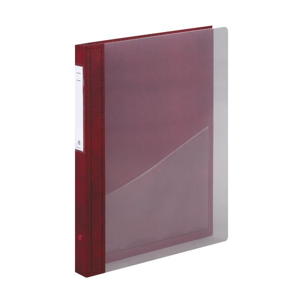 （まとめ）リヒトラブ カルテブック（クリヤー）A4タテ 4穴 背幅28mm レッド HB417-5 1冊【×2セット】 赤 送料無料の通販は