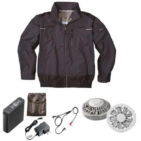 KU92110 空調服 R ポリエステル製 遮熱フルハーネス仕様 FAN2200G・RD9261・LIPRO2セット ダークブルー 4L 青