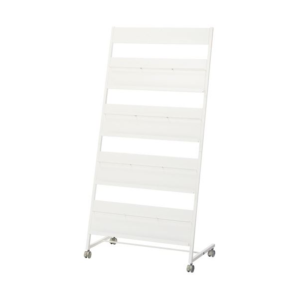 トヨダプロダクツ パンフレットスタンド ホワイト キャスター付 移動可能 車輪付き PS-740PW 1台 白 送料無料の通販は