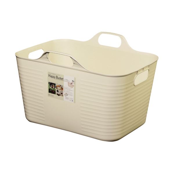（まとめ）ヒマラヤ化学 ハッピーバケット 本体 角 M アイボリー 1個 【×3セット】 乳白色 万能なソフト素材で、あらゆる場面で活躍 ヒマラヤ化学の至福バケットMサイズ、アイボリー色が1個のセットで3倍楽しめる 乳白色 送料無料の通販は 5,307円