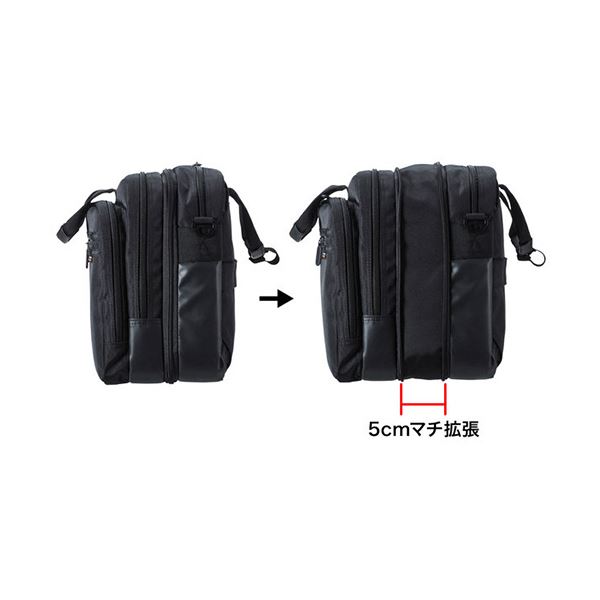 まとめ）3WAYビジネスバッグ(出張用) 15.6インチワイド対応 ブラック