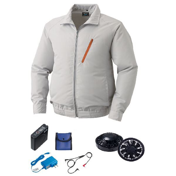 KU90510 空調服 R ポリエステル製 FAN2200B・RD9261・LISUPER1セット シルバー L 送料無料の通販は