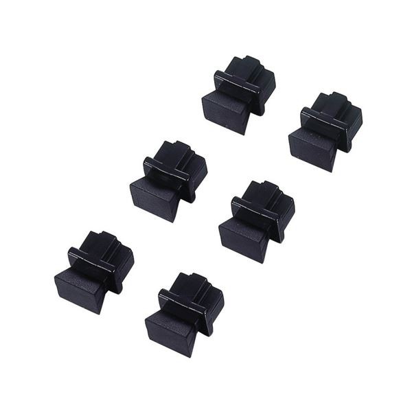(まとめ) ほこりカバー RJ45用ブラック LD-DUSTBK6 1箱(6個)【×10セット】 黒 LANの空きポートに取り付けることで、HUBやパソコンをほこりから守る エレコムのRJ45用ブラックほこりカバー、1箱に6個入り×10セット 黒 送料無料の通販は