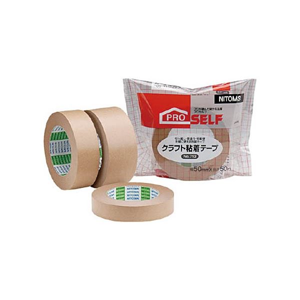 (まとめ) ニトムズ クラフト粘着テープ No.712(ピロー) 50mm×50m J4030 1巻 【×20セット】 送料無料の通販は 18,140円