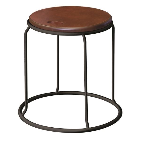 北欧風 スツール バーチェア カウンターチェア /丸椅子 (イス チェア) 【同色5脚セット ダークブラウン×ブラック】 幅415mm 金属 スチール 黒 茶 送料無料の通販は