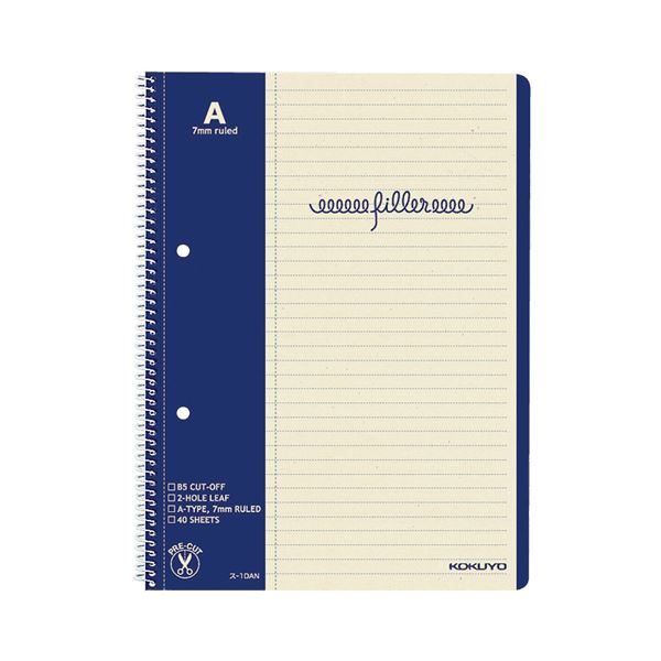 （まとめ） コクヨ フィラーノート（スパイラルとじ）B5 2穴 A罫（マージン罫入） 40枚 ス-10AN 1冊 【×30セット】 送料無料の通販は 9,721円