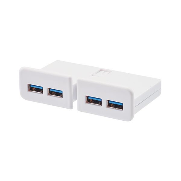 リヒトラブ USBハブ（机 テーブル 上台専用） 白A-7337-0 1個 デスクトップを便利にするUSBハブ 机上台シリーズ専用、スマートな白い仲間 A-7337-0 送料無料の通販は