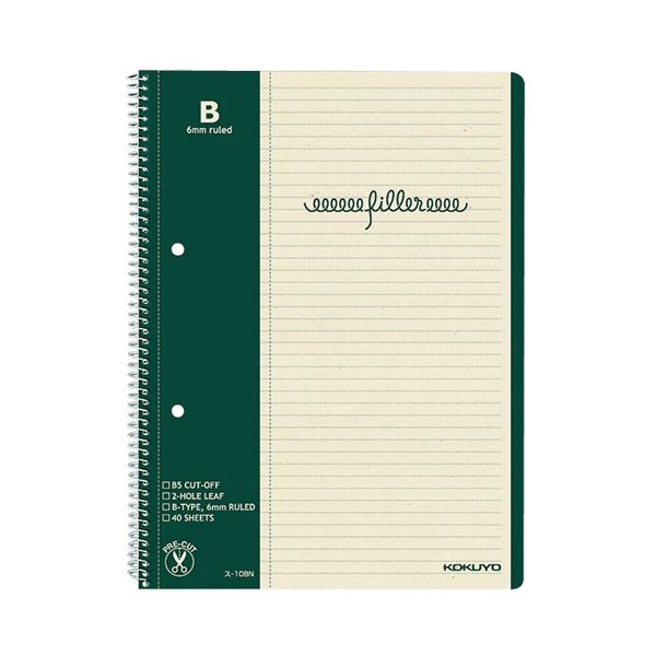 （まとめ） コクヨ フィラーノート（スパイラルとじ）B5 2穴 B罫（マージン罫入） 40枚 ス-10BN 1冊 【×30セット】 送料無料の通販は 9,721円