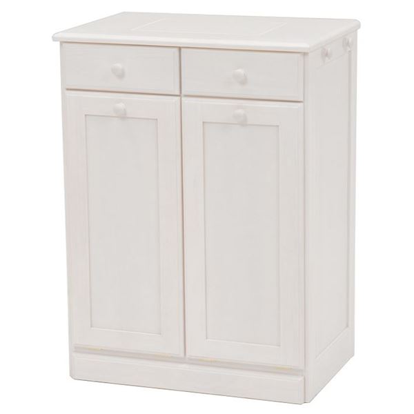 ダストボックス ゴミ箱 約幅59cm ホワイトウォッシュ 25Lペール 2個付き 木製 キャスター付 移動可能 車輪付き き キッチン 台所 引っ越し 白 送料無料の通販は 30,694円