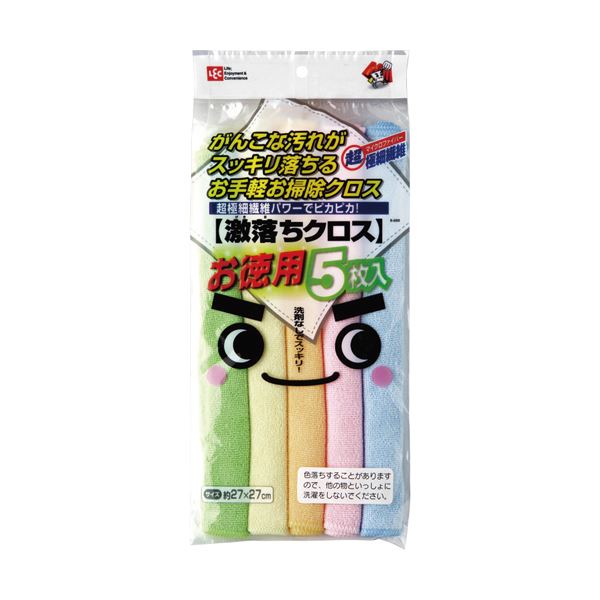 (まとめ) レック 激落ちクロス 1パック（5枚） 【×30セット】 驚異の汚れ落としパワー 一撃必殺クロス 掃除のプロが絶賛 拭き掃除の新時代到来 1パック（5枚）×30セット 送料無料の通販は