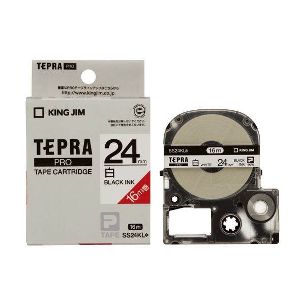 キングジム テプラPROテープSS24KL-5 白に黒字24mm 5個 送料無料の通販は