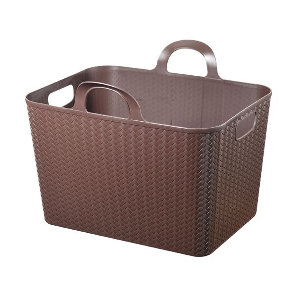 （まとめ）ヒマラヤ化学 アミーゴバケット 角 M型 ブラウン 1個 【×5セット】 茶 柔らかな風合いのバスケットに織り込まれた美しい格子模様 角型で使いやすく、ブラウンカラーがおしゃれなアイテム 1個のセットで5個も手に入る 茶 送料無料の通販は