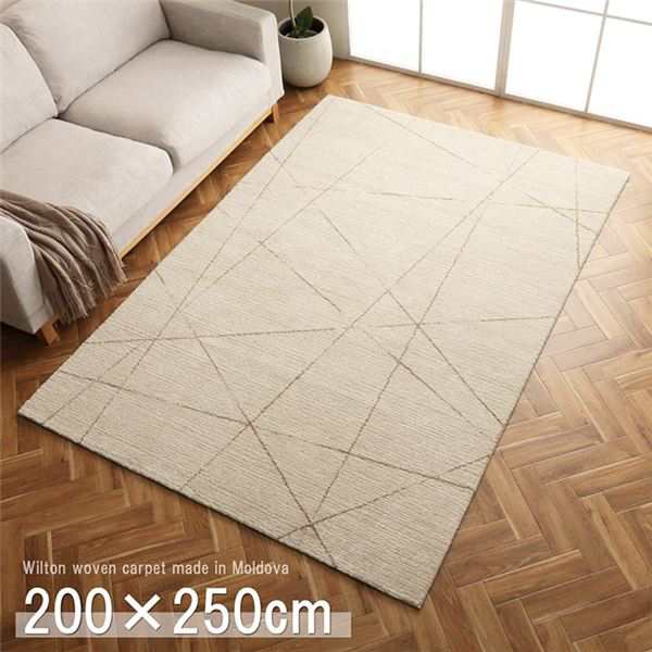 モルドバ製 ウィルトン織り カーペット 柔らかタッチ アイボリー 約200×250cm 乳白色 至福の触感、モルドバ製ウィルトン織りカーペット 柔らかなアイボリー、広々とした200×250cmの贅沢空間 乳白色 送料無料の通販は