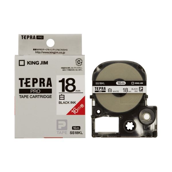 キングジム テプラPROテープSS18KL-5 白に黒字18mm 5個 白地に黒文字の18mm幅、5個セットのテプラPROテープ プロフェッショナルな仕上がりを実現する、キングジム 送料無料
