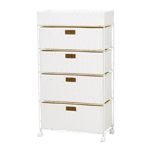 ランドリーラック 約幅60.5cm ホワイト 金属 スチール パイプ キャスター付 移動可能 車輪付き き ランドリー整理 収納 脱衣所 洗面所 RAN-2416WH 白 送料無料の通販は 17,783円