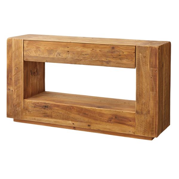 コンソール 整理 収納 棚 約幅140cm ブラウン 木製 パイン材 引き出し付き 完成品 リビング ダイニング インテリア家具 茶 送料無料の通販は