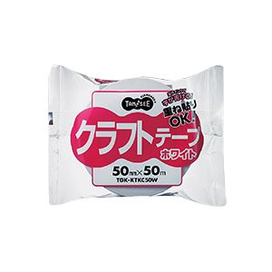 TANOSEE クラフトテープ重ね貼可能 50mm×50m 白 1セット（150巻） クリエイティブなアイデアを広げる 重ねても書き込み自由 マルチな使い方が楽しめるクラフトテープ50mm×50m、白い巻物150セット 送料無料の通販は