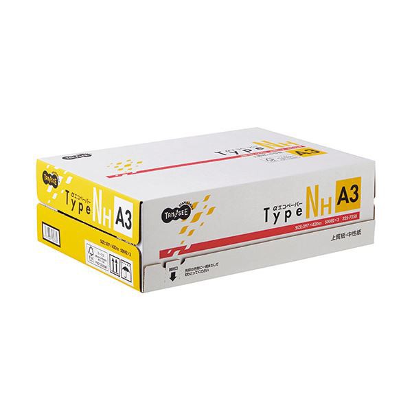 (まとめ) TANOSEE αエコペーパータイプNH A3 1箱(1500枚:500枚×3冊) 【×5セット】 送料無料の通販は