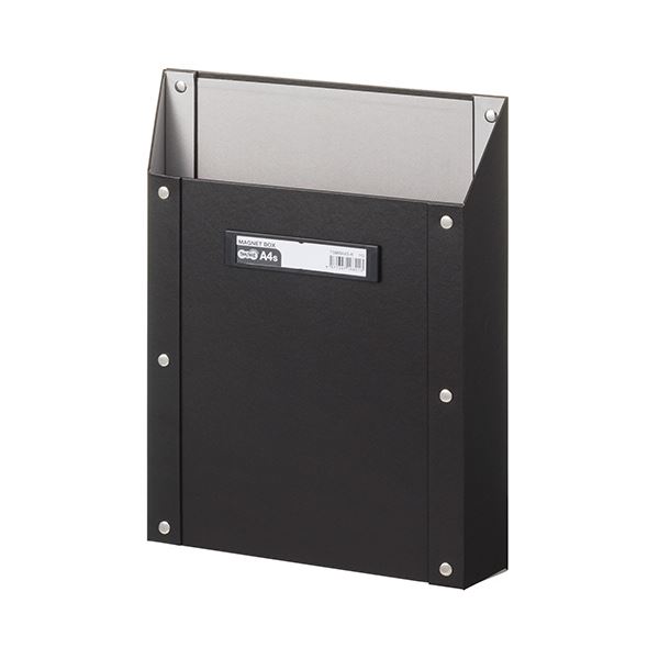 (まとめ) TANOSEEマグネットボックス（貼り表紙） A4タテ型 黒 1個 【×10セット】 送料無料の通販は 14,047円