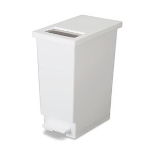 〔6個セット〕 ゴミ箱 ダストボックス 約幅26.5cm 45L ホワイト ユニード プッシュ＆ペダル 45S リビング オフィス 事務用 店舗 白 送料無料