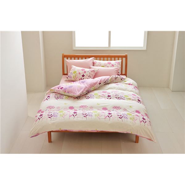 【西川】 掛け布団 カバー/寝具 【シングルロング ピンク】 150×210cm 日本製 国産 抗菌 清潔 綿100％ FLOWER CASUAL 『meeシリーズ』 送料無料の通販は