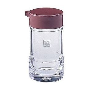 〔60個セット〕 ソース差し 調味料入れ 直径69×高さ129mm 容量220ml レッド シール付き 丈夫 安定感 ノーブル キッチン 台所 店舗 赤 送料無料の通販は