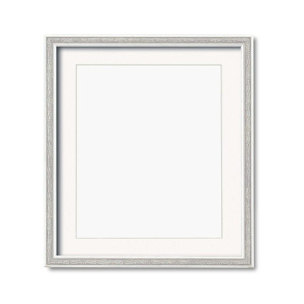 軽量水彩額 〕 模様入り 水彩額 F10号 マット付 シルバー UV 紫外線 カット