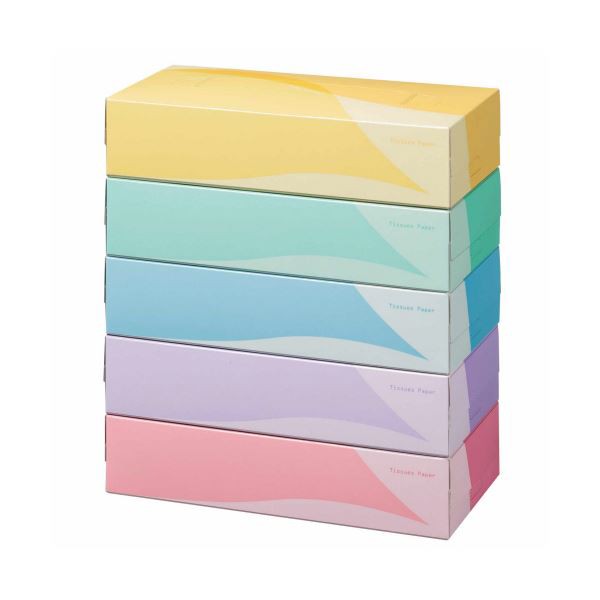 （まとめ）TANOSEE ティッシュペーパー5colors 200組/箱 1パック（5箱）【×20セット】 使い勝手抜群の商品、TANOSEE マルチカラーティッシュペーパー200組/箱 1パック（5箱）【×20セット】 送料無料の通販は