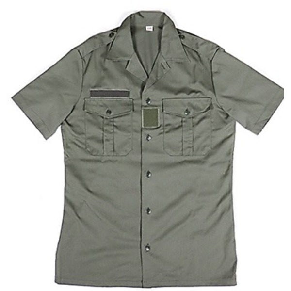 フランス軍 放出 チャドシャツ 35-36 XS相当 オリーブ トロピカル 半袖