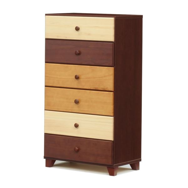 ハイチェスト 整理 収納 キャビネット タンス 6段 幅60cm ブラウン 本体 日本製 国産 木製 桐製 子供部屋 ベッドルーム 寝室 リビング 完成品 茶 送料無料の通販は 19,557円