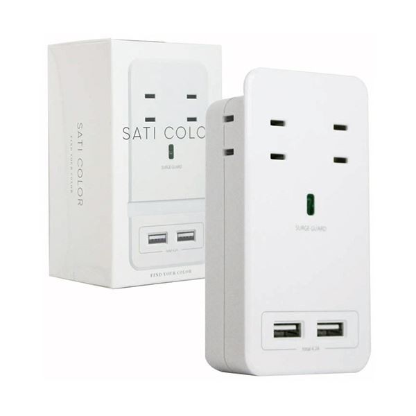 ファーゴ SATI COLOR電源タップ AC4個口+USB2ポート ホワイト CT221WH 1個 白 送料無料の通販は