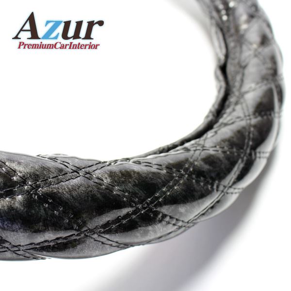 Azur ハンドルカバー アルファード ステアリングカバー 木目ブラック M（外径約38-39cm） XS57A24A-M 黒 送料無料