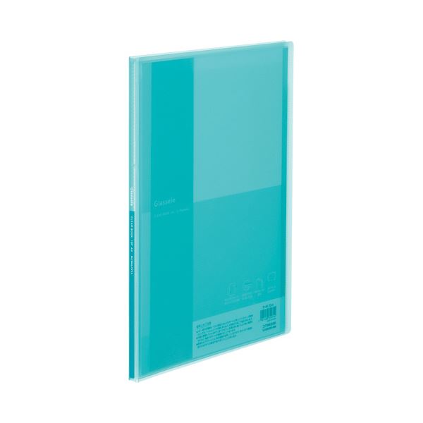 （まとめ）コクヨ クリヤーブック（Glassele） 固定式 A4タテ 10ポケット ライトブルー ラ-GL10LB 1冊 【×50セット】 青 送料無料