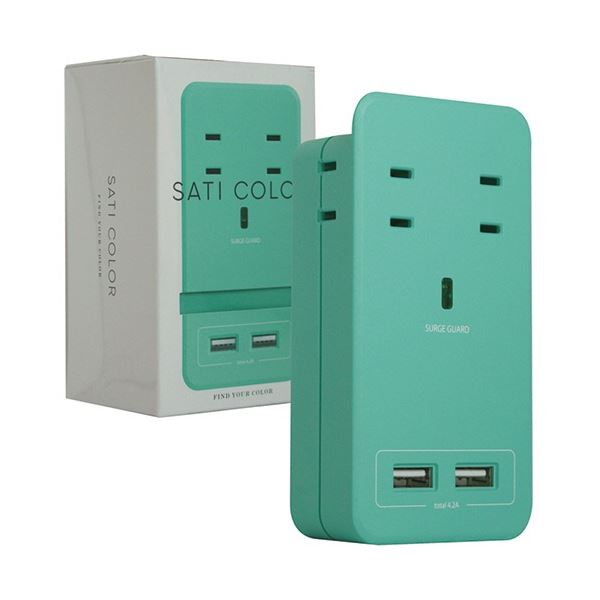 ファーゴ SATI COLOR電源タップ AC4個口+USB2ポート ライトブルー CT221LB 1個 青 送料無料の通販は 7,083円