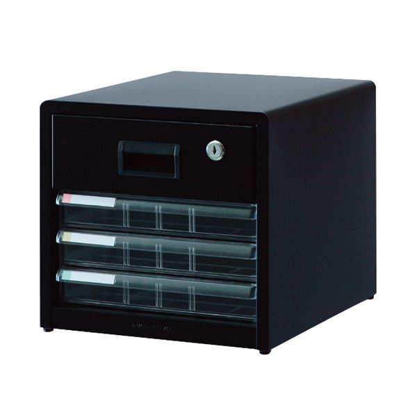 アバンテV2 レターケースA4タテ 浅3段 鍵付深1段 AL-R4クロ 1台 送料無料の通販は