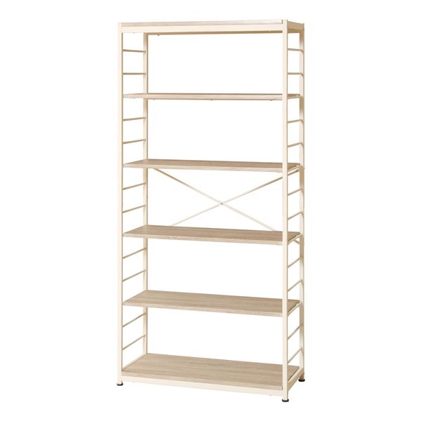 フリーラック6段 （ナチュラル） ラック シェルフ 整理 収納 キャビネット 本棚 ブックシェルフ 書棚 棚 可動棚 おしゃれ 組立品 自由自在な収納力 ナチュラルな魅力溢れる6段階段書棚 おしゃれで組み立て簡単 可動棚で収納をカスタマイズ 送料無料の通販は